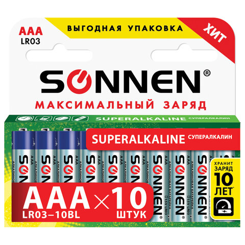   10 ., SONNEN Super Alkaline, AAA (LR03, 24), , , , 454232 