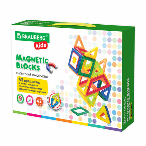   BIG MAGNETIC BLOCKS-42, 42 , BRAUBERG KIDS, 663846 