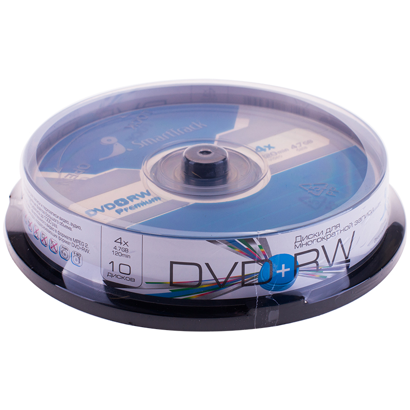  DVD+RW 4.7Gb Smart Track 4x Cake Box (10) 