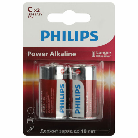    2 ., PHILIPS Power Alkaline, C (LR14, 14), , 0062687 