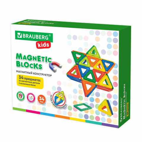   BIG MAGNETIC BLOCKS-34, 34 ,   , BRAUBERG KIDS, 663845 