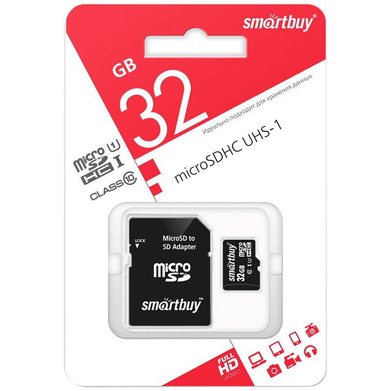   SmartBuy MicroSDHC 32GB UHS-1, Class 10,   30/ (  SD) 