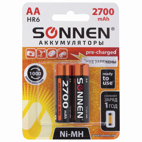   Ni-Mh   2 .,  (HR6) 2700 mAh, SONNEN, 454235 