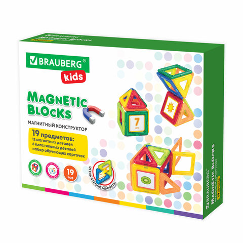   MAGNETIC BLOCKS-19, 19 , BRAUBERG KIDS, 663843 