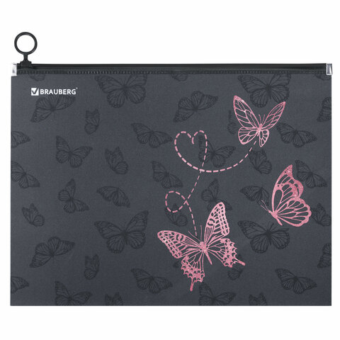    BRAUBERG 4, 1 , ,  zip-lock-, "Neon butterflies", 272103 