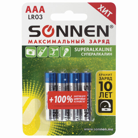   4 ., SONNEN Super Alkaline, AAA (LR03, 24), , ,  , 451096 