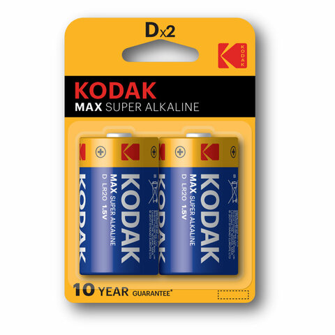    2 ., KODAK Max Super Alkaline, D (LR20, 13), , 0005129 